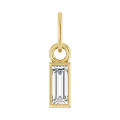 Diamond2deal 14k Gold 1/6 Ct Lab-grown Diamond Bezel-set Pendant In Yellow