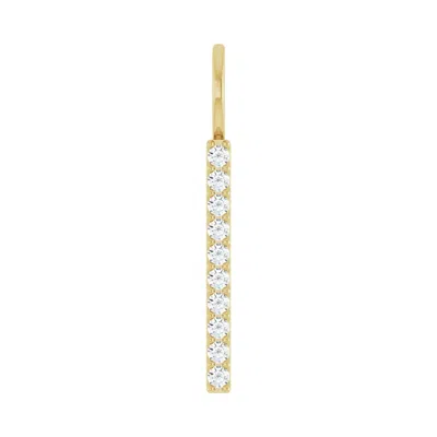 Diamond2deal 14k Gold 1/6ct Lab-grown Diamond Bar Charm Pendant In Yellow