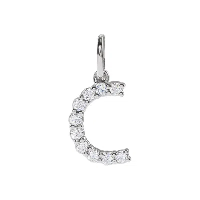 Diamond2deal 14k Gold 1/6ct Lab-grown Diamond Initial C Pendant In White