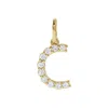 Diamond2deal 14k Gold 1/6ct Lab-grown Diamond Initial C Pendant In Yellow