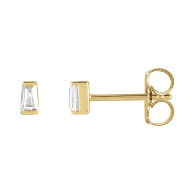 Diamond2deal 14k Gold 1/8ct Lab-grown Diamond Channel-set Earrings Clarity Si, Color G-h In Yellow