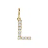 Diamond2deal 14k Gold 1/8ct Lab-grown Diamond Initial L Pendant In Yellow