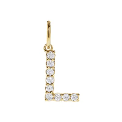 Diamond2deal 14k Gold 1/8ct Lab-grown Diamond Initial L Pendant In Yellow