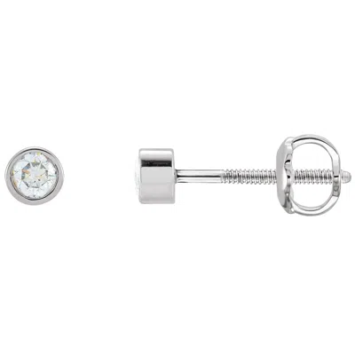 Diamond2deal 14k Gold 1/8ct Lab-grown Diamond Stud Earrings Clarity Si, Color G-h In White