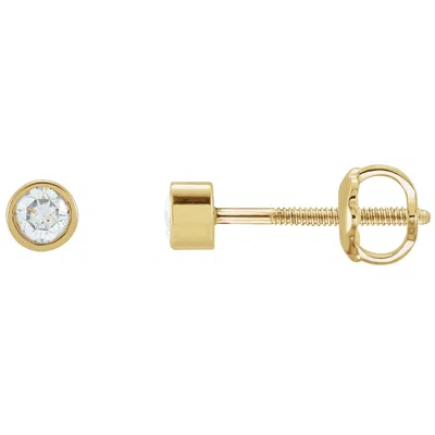 Diamond2deal 14k Gold 1/8ct Lab-grown Diamond Stud Earrings Clarity Si, Color G-h In Yellow