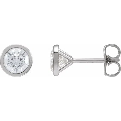 Diamond2deal 14k Gold 1ct Lab-grown Diamond Cocktail Stud Earrings Clarity Si, Color G-h In White