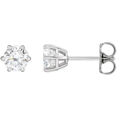 Diamond2deal 14k Gold 1ct Lab-grown Diamond Earrings Clarity Si, Color G-h In White