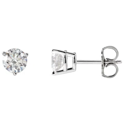 Diamond2deal 14k Gold 1ct Lab-grown Diamond Earrings Clarity Si, Color G-h In White