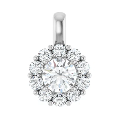 Diamond2deal 14k Gold 1ct Lab-grown Diamond Halo-style Pendant In White