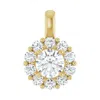 Diamond2deal 14k Gold 1ct Lab-grown Diamond Halo-style Pendant In Yellow