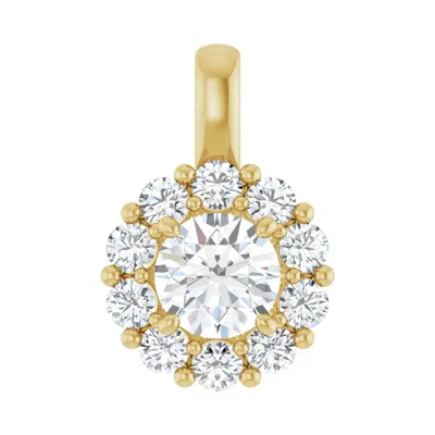 Diamond2deal 14k Gold 1ct Lab-grown Diamond Halo-style Pendant In Yellow