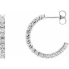 Diamond2deal 14k Gold 1ct Lab-grown Diamond Hoop Earrings Clarity Si, Color G-h In White