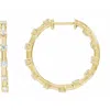 Diamond2deal 14k Gold 1ct Lab-grown Diamond Inside-outside Hoop Earrings Clarity Si, Color G-h In Yellow
