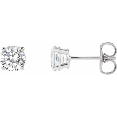 Diamond2deal 14k Gold 1ct Lab-grown Diamond Stud Earrings Clarity Vs, Color F-g In White