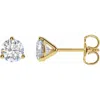 Diamond2deal 14k Gold 1ct Lab-grown Diamond Stud Earrings Clarity Vs, Color F-g In Yellow