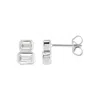 Diamond2deal 14k Gold 1ct Lab-grown Diamond Two-stone Stud Earrings Clarity Si, Color G-h In White