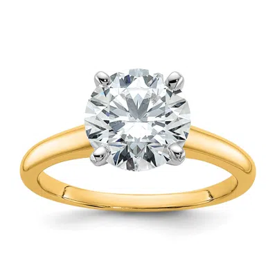 Diamond2deal 14k Gold 2 1/2 Ct Lab Grown Diamond Solitaire Engagement Ring In Yellow