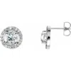 Diamond2deal 14k Gold 2 1/3ct Lab-grown Diamond Halo Stud Earrings Clarity Si, Color G-h In White