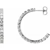 Diamond2deal 14k Gold 2 1/5ct Lab-grown Diamond Hoop Earrings Clarity Si, Color G-h In White