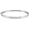 Diamond2deal 14k Gold 2 1/6 Ctw Lab-grown Diamond Bangle Bracelet 7" In White
