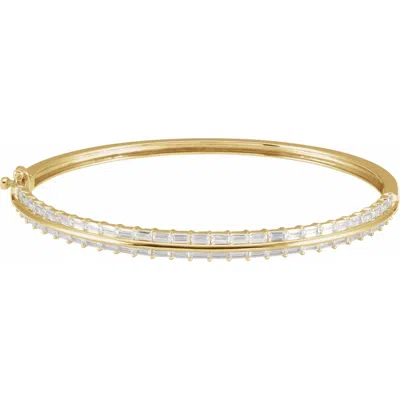 Diamond2deal 14k Gold 2 1/6 Ctw Lab-grown Diamond Bangle Bracelet 7" In Yellow