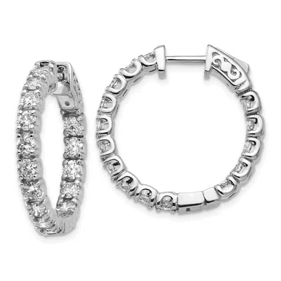 Diamond2deal 14k Gold 2 3/4 Ct Lab Grown Diamond Patented Safety Clasp In And Out Hoop Earrings Vs Clarity, D-e C In Yellow