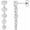 Diamond2deal 14k Gold 2 3/4ct Lab-grown Diamond Earrings Clarity Si, Color G-h In White