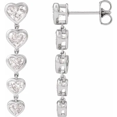 Diamond2deal 14k Gold 2 3/4ct Lab-grown Diamond Earrings Clarity Si, Color G-h In White