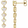 Diamond2deal 14k Gold 2 3/4ct Lab-grown Diamond Earrings Clarity Si, Color G-h In Yellow