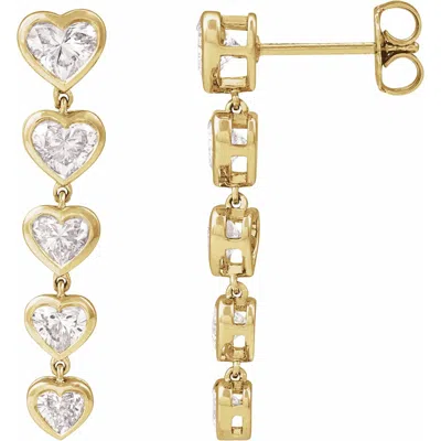 Diamond2deal 14k Gold 2 3/4ct Lab-grown Diamond Earrings Clarity Si, Color G-h In Yellow