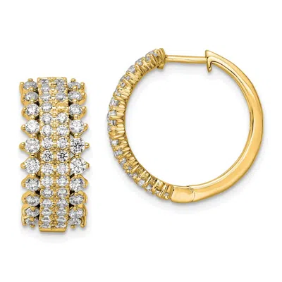 Diamond2deal 14k Gold 2 Ct Lab Grown Diamond Hinged Hoop Earrings Vs Clarity, G-h Color In White