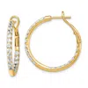 Diamond2deal 14k Gold 2 Ct Lab Grown Diamond In & Out Hoop Earrings Vs Clarity, G-h Color In White