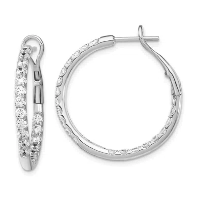 Diamond2deal 14k Gold 2 Ct Lab Grown Diamond In & Out Hoop Earrings Vs Clarity, G-h Color In Yellow