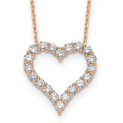 Diamond2deal 14k Gold 2 Ct Lab Grown Diamond Open Heart Pendant Necklace 18" In Yellow