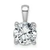 Diamond2deal 14k Gold 2 Ct Round Lab Grown Diamond Solitaire Pendant In White