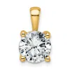 Diamond2deal 14k Gold 2 Ct Round Lab Grown Diamond Solitaire Pendant In Yellow