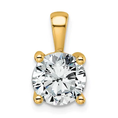 Diamond2deal 14k Gold 2 Ct Round Lab Grown Diamond Solitaire Pendant In Yellow