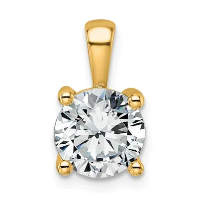 Diamond2deal 14k Gold 2 Ct Round Lab Grown Diamond Solitaire Pendant In Multi