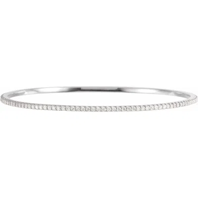 Diamond2deal 14k Gold 2 Ctw Lab-grown Diamond Stackable Bangle Bracelet 8" In White