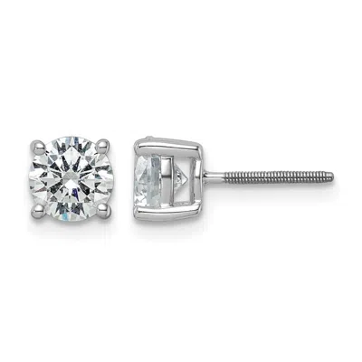 Diamond2deal 14k Gold 2 Ctw Lab Grown Diamond Stud Earrings Screwback In Metallic
