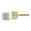 Diamond2deal 14k Gold 2 Ctw Lab Grown Diamond Stud Earrings Screwback In Yellow