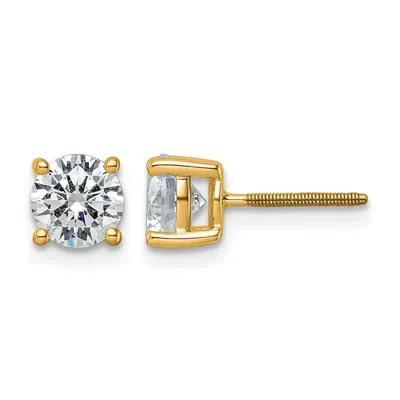 Diamond2deal 14k Gold 2 Ctw Lab Grown Diamond Stud Earrings Screwback