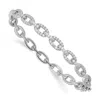 Diamond2deal 14k Gold 2.15 Ct Lab Grown Diamond Link Bangle Bracelet In White