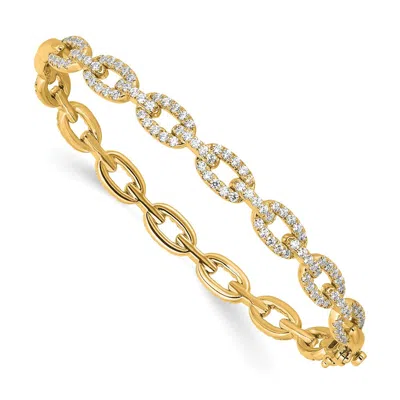 Diamond2deal 14k Gold 2.15 Ct Lab Grown Diamond Link Bangle Bracelet In Yellow