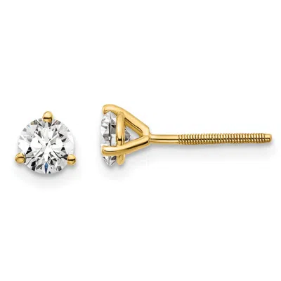 Diamond2deal 14k Gold 2/3 Ct Round Lab Grown Diamond Stud Earrings Screw Back Vs Clarity, D-e Color In White