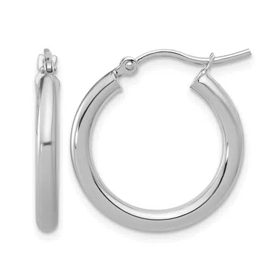 Diamond2deal 14k Gold 2.5mm Round Shape Lightweight Tube Hoop Earrings In Gray