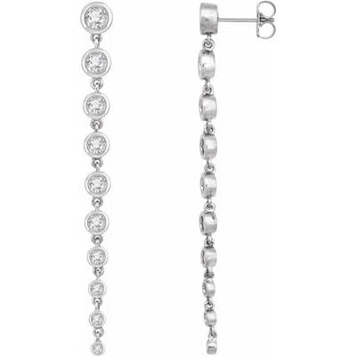 Diamond2deal 14k Gold 2ct Lab-grown Diamond Earrings Clarity Si, Color G-h In White