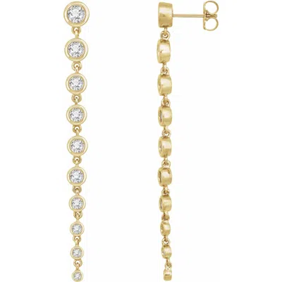 Diamond2deal 14k Gold 2ct Lab-grown Diamond Earrings Clarity Si, Color G-h In Yellow