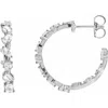 Diamond2deal 14k Gold 2ct Lab-grown Diamond Hoop Earrings Clarity Si, Color G-h In White