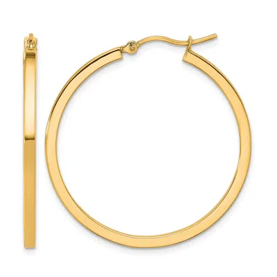 DIAMOND2DEAL 14K GOLD 2MM SQUARE SHAPE TUBE HOOP EARRINGS